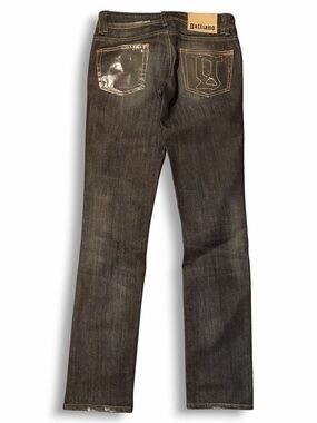 RARE John GALLIANO Y2K Vintage Jeans Low Rise Denim Distressed Skinny Jean